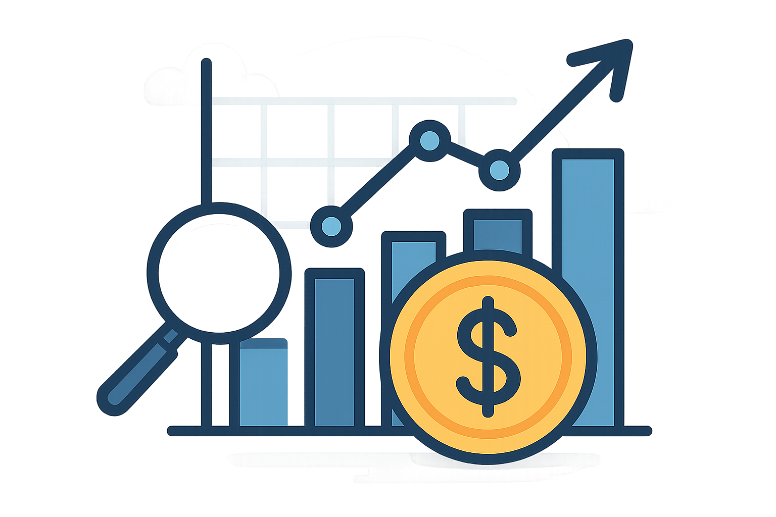 create a vector image of profitability analysis but dont use any words-1 create a vector image of profitability analysis but dont use any words-1